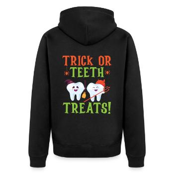 Truc ou friandises de dents! - Veste à capuche bio Premium Unisexe - noir - Dos - Nico (187cm)