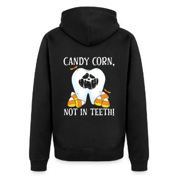 Maïs sucré, pas dans les dents! - Veste à capuche bio Premium Unisexe - noir - Dos - Nico (187cm)