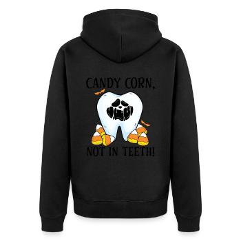 Maïs sucré, pas dans les dents! - Veste à capuche bio Premium Unisexe - noir - Dos - Nico (187cm)