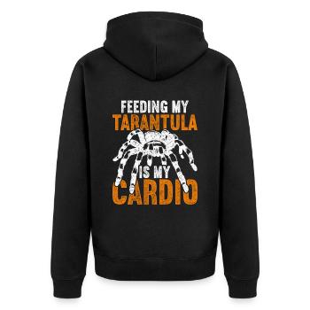 Vogelspinne Feeding My Tarantula Is My Cardio - Unisex Premium Organic Zip Hoodie - black - Back - Nico (187cm)