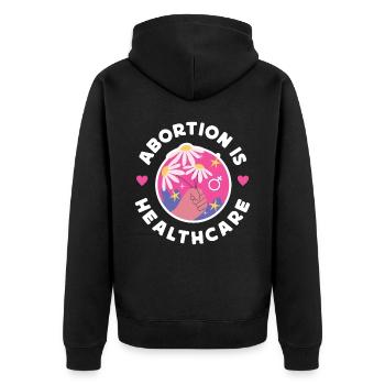L’avortement féministe est un soin de santé - Veste à capuche bio Premium Unisexe - noir - Dos - Nico (187cm)