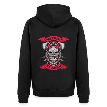 Horror Clown Horrorfilm Filmfestival + Halloween - Unisex Premium Bio Zip Hoodie - Schwarz - Hinten - Nico (187cm)