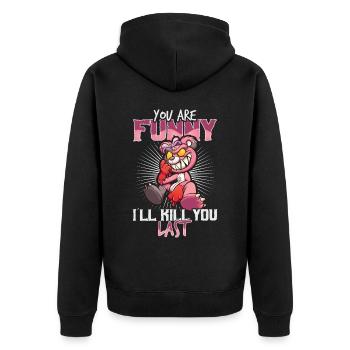 Horror Clown Horrorfilm Filmfestival + Halloween - Unisex Premium Bio Zip Hoodie - Schwarz - Hinten - Nico (187cm)