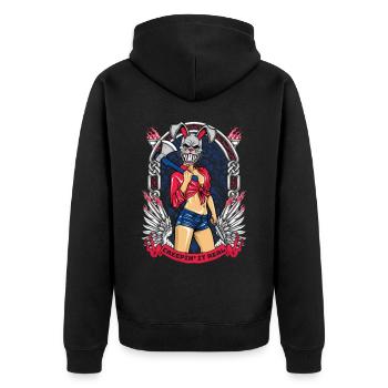 Horror Clown Horrorfilm Filmfestival + Halloween - Unisex Premium Bio Zip Hoodie - Schwarz - Hinten - Nico (187cm)