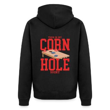 Cornhole Player Blind Hole Bean Bag Cadeau - Veste à capuche bio Premium Unisexe - noir - Dos - Nico (187cm)