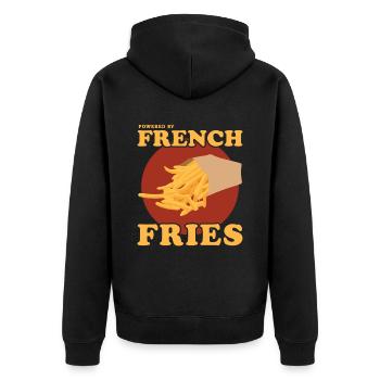 French fries fries fast food fast food gift - Unisex Premium Organic Zip Hoodie - black - Back - Nico (187cm)