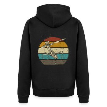 Praying mantis Thanks for the good time insect - Unisex Premium Organic Zip Hoodie - black - Back - Nico (187cm)