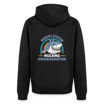 Megalodon Rocking Kindergarten - Megalodon Shark - Unisex Premium Organic Zip Hoodie - black - Back - Nico (187cm)