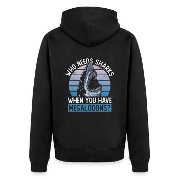 Qui a besoin de requins quand vous avez des mégalodons? - Veste à capuche bio Premium Unisexe - noir - Dos - Nico (187cm)