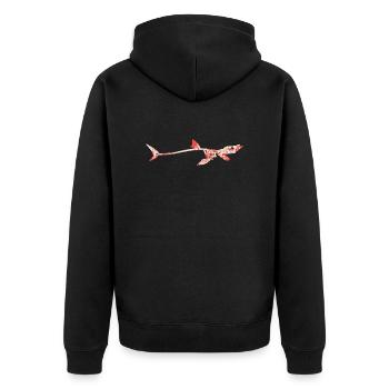 Megalodon Skeleton - Megalodon Halloween Shark - Unisex Premium Organic Zip Hoodie - black - Back - Nico (187cm)