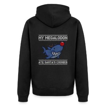 Mon mégalodon a mangé les biscuits - Veste à capuche bio Premium Unisexe - noir - Dos - Nico (187cm)