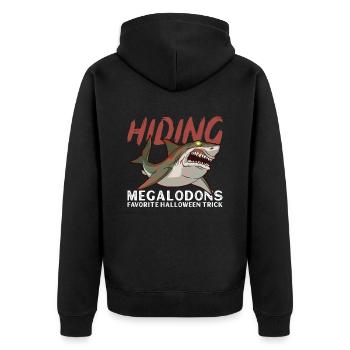 Hide & Seek - L’astuce d’Halloween préférée de Megalodon - - Veste à capuche bio Premium Unisexe - noir - Dos - Nico (187cm)