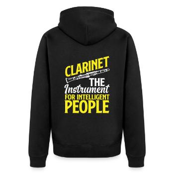 Cadeau d’instrument de musique pour clarinette - Veste à capuche bio Premium Unisexe - noir - Dos - Nico (187cm)