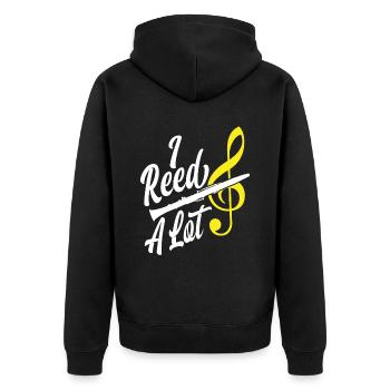 Klarinette Instrument Musik Klarinettist - Unisex Premium Bio Zip Hoodie - Schwarz - Hinten - Nico (187cm)