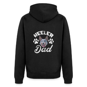 Père de chien de bétail australien - Veste à capuche bio Premium Unisexe - noir - Dos - Nico (187cm)