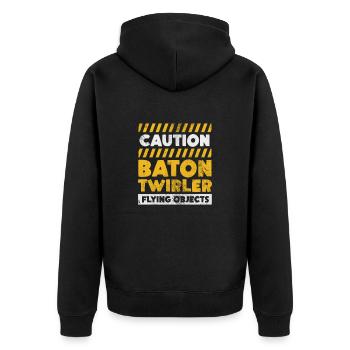 Baton Twirling - Unisex Premium Organic Zip Hoodie - black - Back - Nico (187cm)