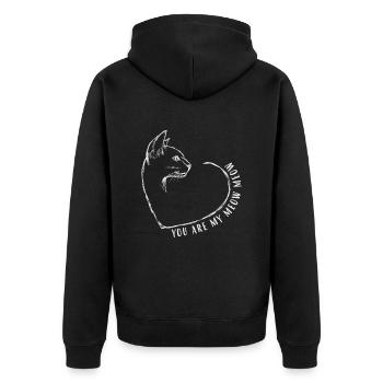 You are my Meow Meow Valentinstag - Unisex Premium Bio Zip Hoodie - Schwarz - Hinten - Nico (187cm)