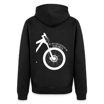 Radfahren Fahrrad Radfahrer Radsport - Unisex Premium Bio Zip Hoodie - Schwarz - Hinten - Nico (187cm)