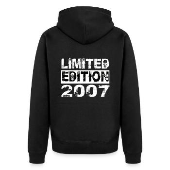 Limited Edition 2007 Birthday 2007 Birthday - Unisex Premium Organic Zip Hoodie - black - Back - Nico (187cm)