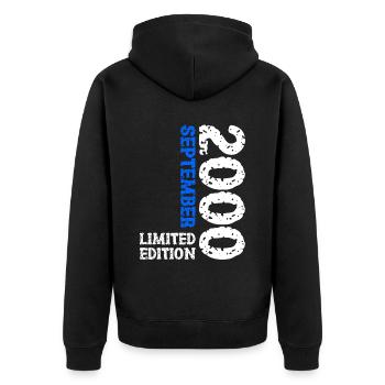 2000 Septembre Édition Limitée 23rd Birthday Deco - Veste à capuche bio Premium Unisexe - noir - Dos - Nico (187cm)