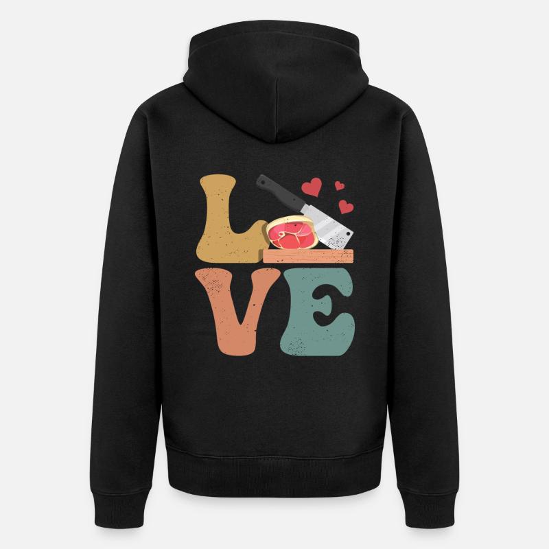 Couperet à viande de boucher - Veste à capuche bio Premium Unisexe - noir