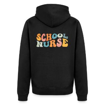 Groovy School Nurse Nursing - Veste à capuche bio Premium Unisexe - noir - Dos - Nico (187cm)