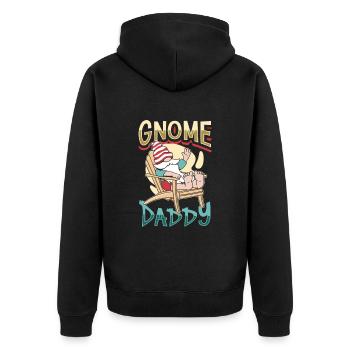 Gnome Papa - Garden Gnome - Unisex Premium Organic Zip Hoodie - black - Back - Nico (187cm)