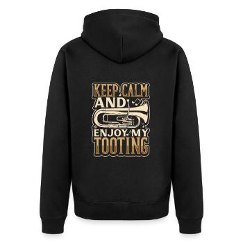 Enjoy my tooting - Euphonium - Veste à capuche bio Premium Unisexe - noir - Dos - Nico (187cm)