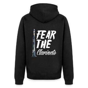 Clarinet - Unisex Premium Organic Zip Hoodie - black - Back - Nico (187cm)