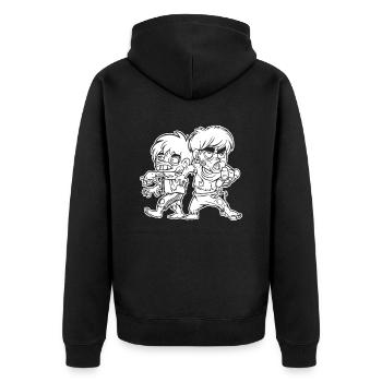 Zombie Halloween Gruselig - Unisex Premium Bio Zip Hoodie - Schwarz - Hinten - Nico (187cm)