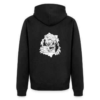 Zombie Halloween - Unisex Premium Organic Zip Hoodie - black - Back - Nico (187cm)