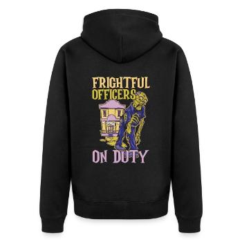 Schreckliche Polizisten im Dienst Polizist Hallowe - Unisex Premium Bio Zip Hoodie - Schwarz - Hinten - Nico (187cm)