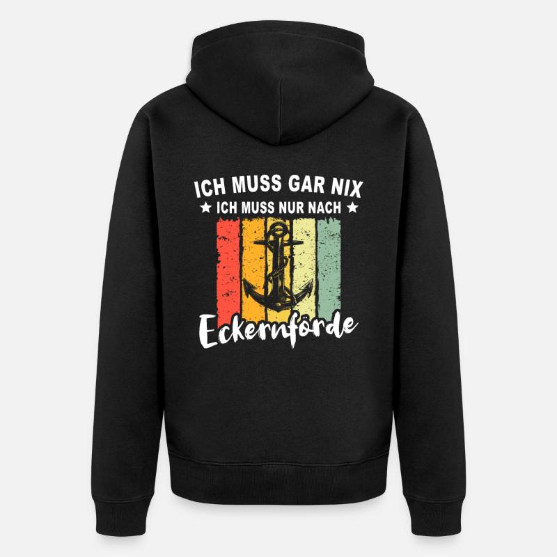 Eckernförde Eckernförder Spruch - Unisex Premium Bio Zip Hoodie - Schwarz