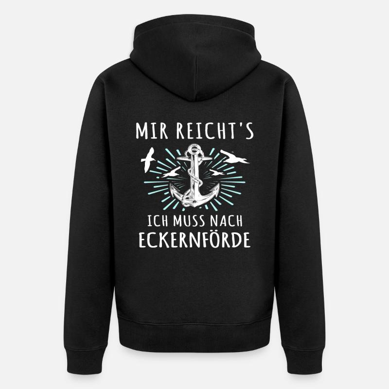 Eckernförde Eckernförder - Unisex Premium Bio Zip Hoodie - Schwarz