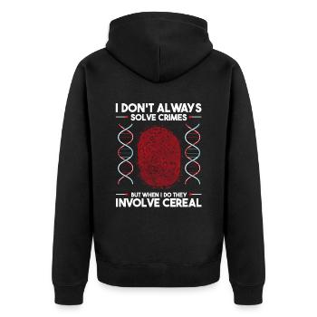 Forensischer Wissenschaftler und Kriminallabor - Unisex Premium Bio Zip Hoodie - Schwarz - Hinten - Nico (187cm)