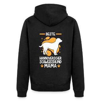 Beste Hannoverscher Schweißhund Mama - Unisex Premium Bio Zip Hoodie - Schwarz - Hinten - Nico (187cm)
