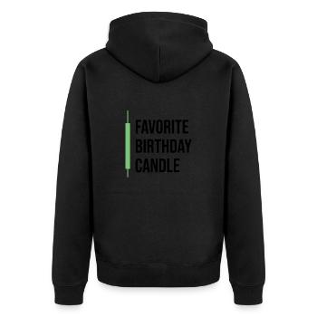 Favorite Birthday Candle - Trading Aktienmarkt - Unisex Premium Bio Zip Hoodie - Schwarz - Hinten - Nico (187cm)