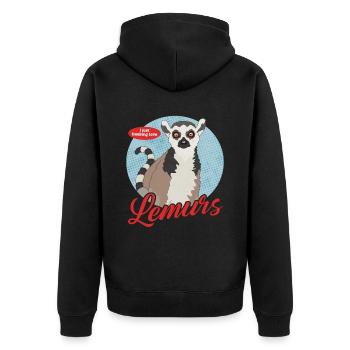Lemur ring-tailed lemur | Ringed Tail Lemurs Gift - Unisex Premium Organic Zip Hoodie - black - Back - Nico (187cm)