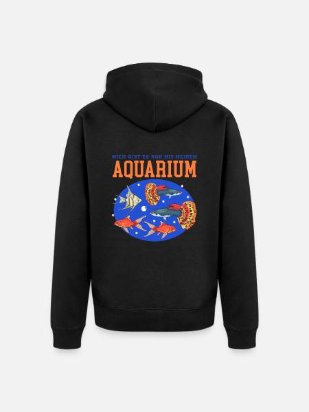 Aquarium Aquaristik Aquarianer Zierfisch Geschenk - Unisex Premium Bio Zip Hoodie - Schwarz