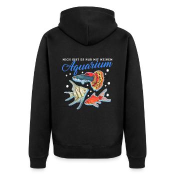 Aquaristik Aquarium Aquarianer Zierfisch Geschenk - Unisex Premium Bio Zip Hoodie - Schwarz - Hinten - Nico (187cm)