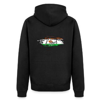 Niger - Unisex Premium Bio Zip Hoodie - Schwarz - Hinten - Nico (187cm)