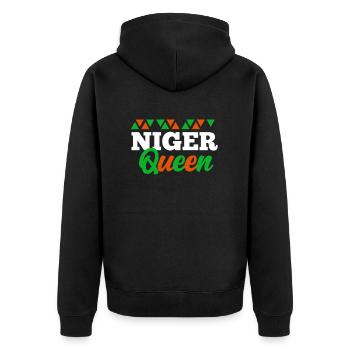 Niger - Unisex Premium Bio Zip Hoodie - Schwarz - Hinten - Nico (187cm)