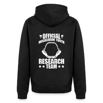 Megalodon Dental Research Team - Megalodon Shark - Unisex Premium Organic Zip Hoodie - black - Back - Nico (187cm)