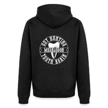 On the hunt for megalodon teeth - megalodon shark - Unisex Premium Organic Zip Hoodie - black - Back - Nico (187cm)