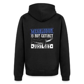 Megalodon n’est pas éteint - juste timide - Veste à capuche bio Premium Unisexe - noir - Dos - Nico (187cm)