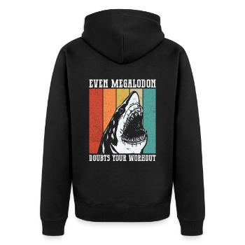Même Megalodon doute de votre entraînement - - Veste à capuche bio Premium Unisexe - noir - Dos - Nico (187cm)