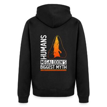 People - The biggest myth of the megalodon - - Unisex Premium Organic Zip Hoodie - black - Back - Nico (187cm)