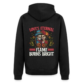 Dia De Los Muertos Sugar Skull Mexikanischer Feiertag - Unisex Premium Bio Zip Hoodie - Schwarz - Hinten - Nico (187cm)