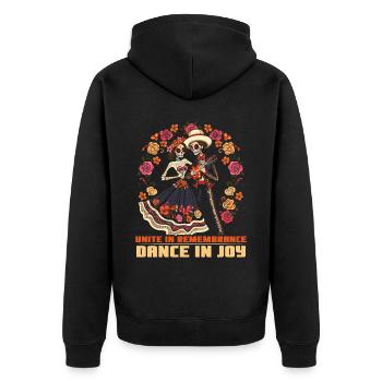 Dia De Los Muertos Sugar Skull Mexikanischer Feiertag - Unisex Premium Bio Zip Hoodie - Schwarz - Hinten - Nico (187cm)