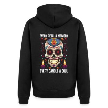 Dia De Los Muertos Sugar Skull Mexikanischer Feiertag - Unisex Premium Bio Zip Hoodie - Schwarz - Hinten - Nico (187cm)